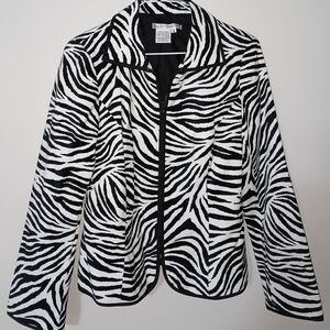 Maggy London Zebra Print Blazer - Black and White